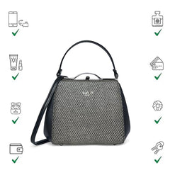 Lavie Luxe Women's Glam Fluff Frame Satchel Bag | Satchel Handbag for Work | Ladies Purse | Stylish Shoulder Bag | Gift for Women