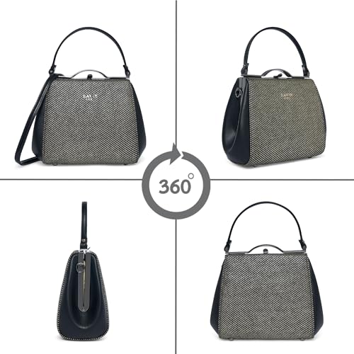 Lavie Luxe Women's Glam Fluff Frame Satchel Bag | Satchel Handbag for Work | Ladies Purse | Stylish Shoulder Bag | Gift for Women