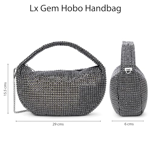 Lavie Luxe women's Gem Hobo Bag | Hobo Handbag for Work | Ladies Purse | Stylish Shoulder Bag | Gift For Women - Goyalsons ShopMax