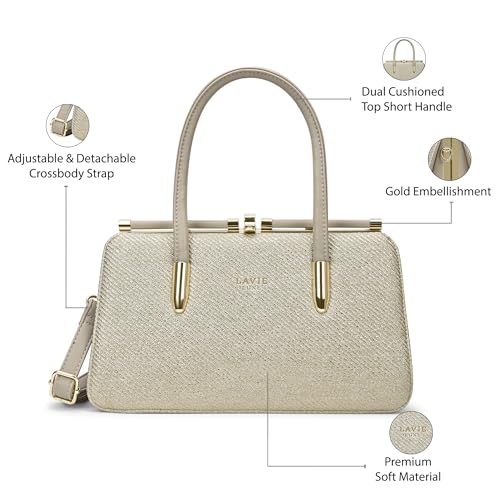 Lavie Luxe Women's Glam Book Dual Handle Satchel Handbag | Satchel Bag for Work | Ladies Purse | Stylish Shoulder Bag | Gift For Women - Goyalsons ShopMax