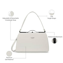 Lavie Luxe Women's Book Satchel Frame Satchel Handbag | Satchel Bag for Work | Ladies Purse | Stylish Shoulder Bag | Gift For Women - Goyalsons ShopMax