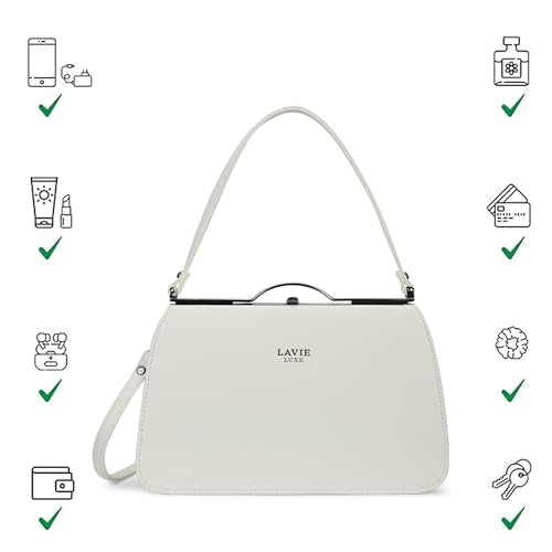 Lavie Luxe Women's Book Satchel Frame Satchel Handbag | Satchel Bag for Work | Ladies Purse | Stylish Shoulder Bag | Gift For Women - Goyalsons ShopMax