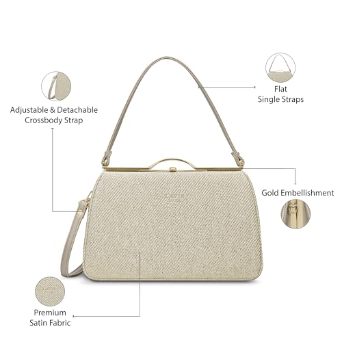Lavie Luxe Women's Glam Book Satchel Frame Satchel Handbag | Satchel Bag for Work | Ladies Purse | Stylish Shoulder Bag | Gift For Women - Goyalsons ShopMax