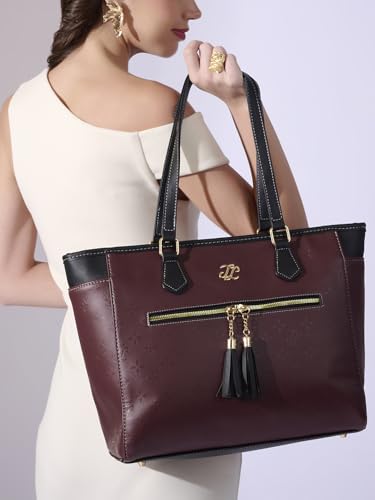 Lavie Signature Women's Knoxville Colourblock Tote Laptop Bag | Tote Laptop Bag for Work | Ladies Purse | Stylish Shoulder Bag | Gift for Women