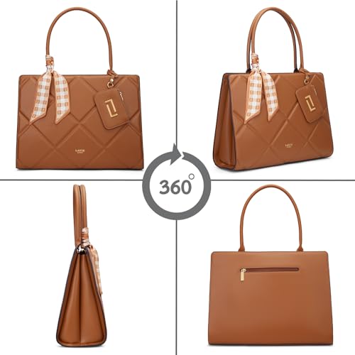 Lavie Luxe Women's Quare26 Extra Large Laptop Satchel Bag | Upto 14 Inch | Satchel Handbag for Work | Ladies Purse | Stylish Shoulder Bag | Gift for Women - Goyalsons ShopMax