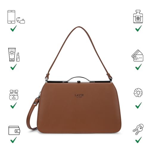 Lavie Luxe Women's Book Satchel Frame Satchel Bag | Satchel Handbag for Work | Ladies Purse | Stylish Shoulder Bag | Gift for Women - Goyalsons ShopMax