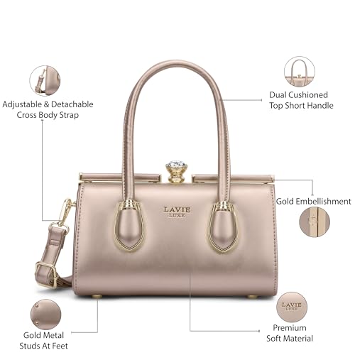 Lavie Luxe Women's Dazzle26 Large Frame Satchel Bag | Satchel Handbag for Work | Ladies Purse | Stylish Shoulder Bag | Gift for Women