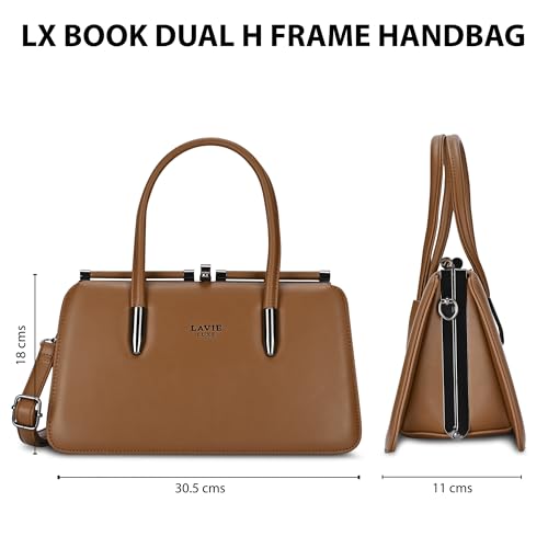 Lavie Luxe Women's Book Dual Handle Frame Satchel Bag | Satchel Handbag for Work | Ladies Purse | Stylish Shoulder Bag | Gift for Women