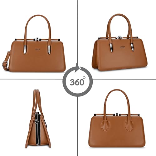 Lavie Luxe Women's Book Dual Handle Frame Satchel Bag | Satchel Handbag for Work | Ladies Purse | Stylish Shoulder Bag | Gift for Women