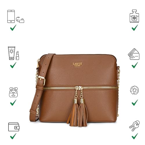 Lavie Luxe Women's Tiara26 Tassel Crossbody Sling Bag | Ladies Purse Handbag | Gift for Women