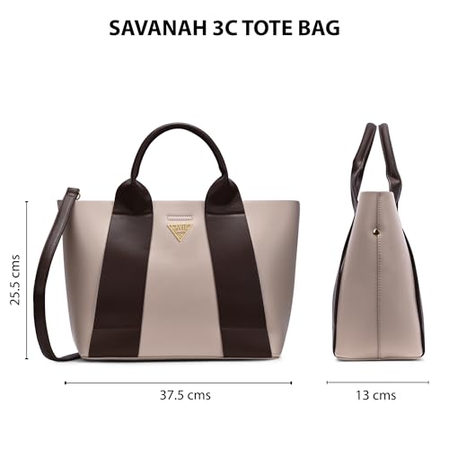 Lavie Signature Women's Savannah 3C Tote Handbag for Women | Tote Bag for Work | Ladies purse | Stylish Shoulder Bag | Gift for Women
