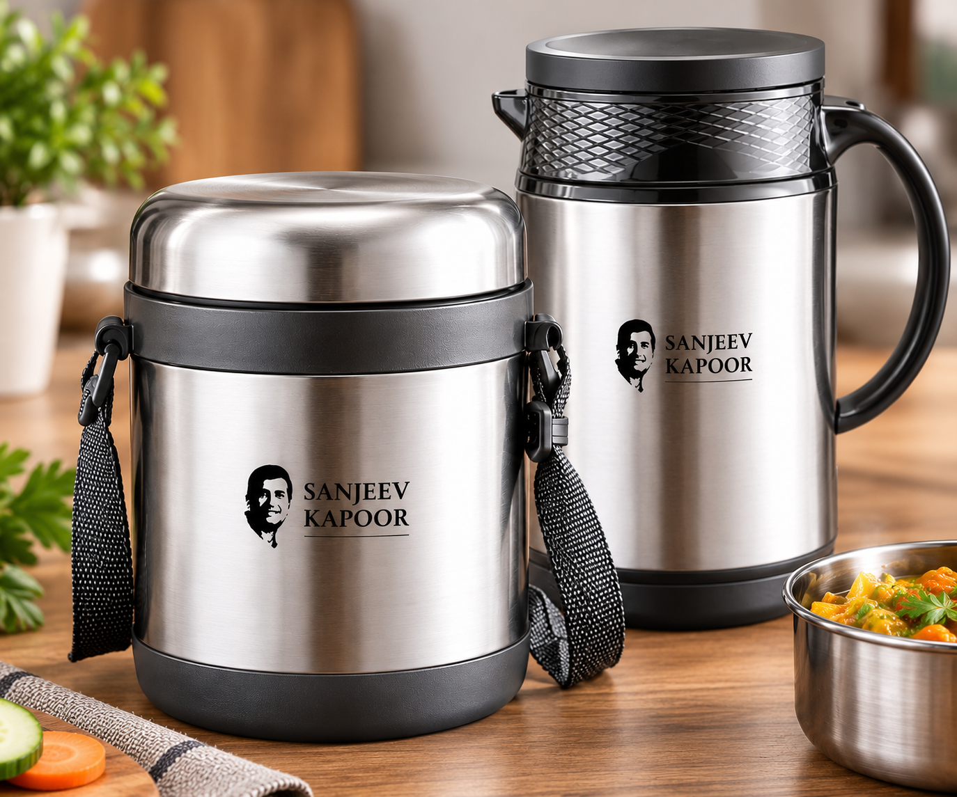 Sanjeev Kapoor Lunch Time 2-Piece Insulated Kettle & Thermo Steel Set