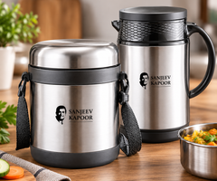 Sanjeev Kapoor Lunch Time 2-Piece Insulated Kettle & Thermo Steel Set