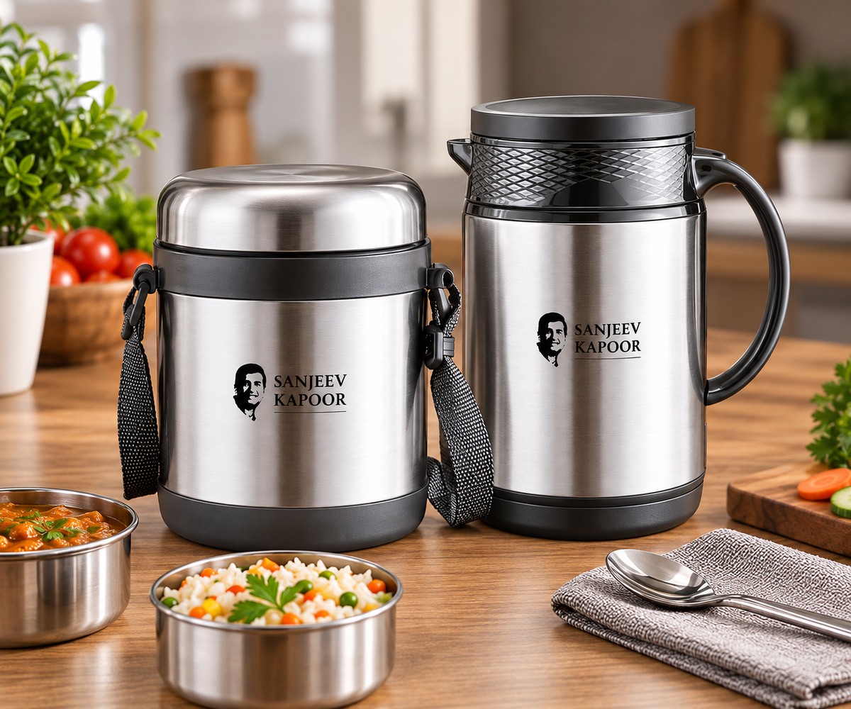 Sanjeev Kapoor Lunch Time 2-Piece Insulated Kettle & Thermo Steel Set