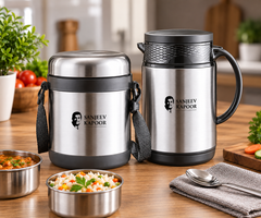 Sanjeev Kapoor Lunch Time 2-Piece Insulated Kettle & Thermo Steel Set