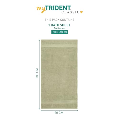 MYTRIDENT Bath Towel for Men Large Size, Cotton Bath Towel for Women, Classic Towel, 525 GSM 100% Cotton Towel for Bath, 1 Pc Bath Towel - Nature Green