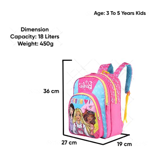STRIDERS Barbie School Backpack for Kids  Trendy, Lightweight Backpack with Padded Comfortable Straps & Adjustable Compartments  Perfect for Young Learners  Ideal for Age 35 Years  14 inches - Goyalsons ShopMax