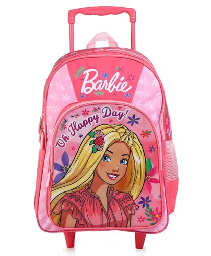 STRIDERS Barbie Kids Trolley School Bag | 16-Inch | Lightweight Backpack with Wheels | Spacious Compartments | Padded Straps | Perfect for Ages 68 - Goyalsons ShopMax