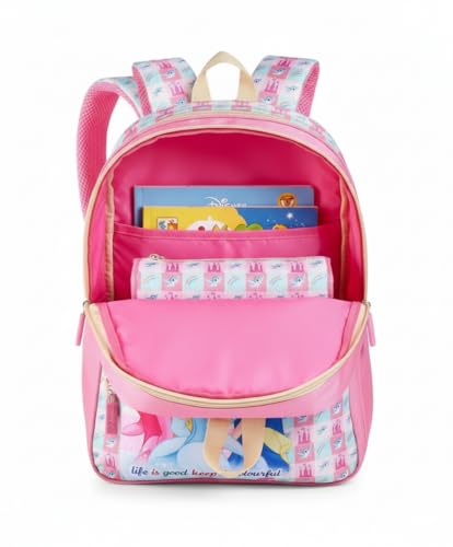 STRIDERS Disney Princess School Bag for Kids  Lightweight, Durable Backpack with Padded Comfortable Straps & Adjustable Design  Dreamy Pink for School & Play  Age 68 Years  16 inches - Goyalsons ShopMax