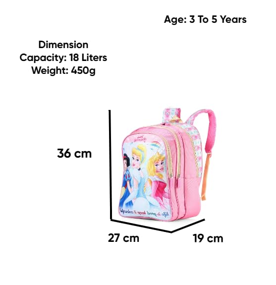 STRIDERS Disney Princess School Bag for Kids  Lightweight, Durable Backpack with Padded Comfortable Straps & Adjustable Design  Dreamy Pink for School & Play  Age 68 Years  16 inches - Goyalsons ShopMax