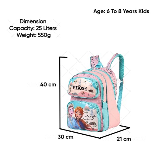STRIDERS Enchanting Frozen School Backpack for Kids  Stylish, Durable, Fun Backpack with Padded Comfortable Straps & Spacious Compartments  Perfect for School Adventures  Age 35 Years  14 inches - Goyalsons ShopMax
