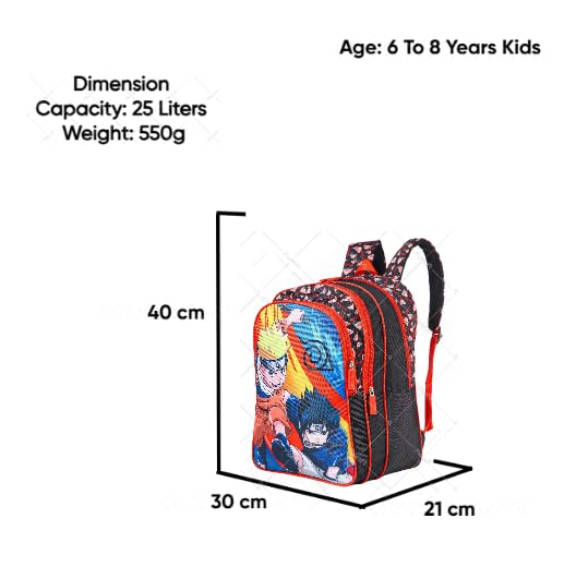 STRIDERS Naruto School Bag for Kids Spacious Durable Rolling Backpack with Padded Comfortable Straps & Fun Design Perfect for School Travel & Play (16 Inch) - Goyalsons ShopMax