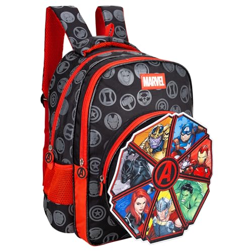 Marvel Avengers School Bag 16 Inch Captain America Iron Man Thor Print Backpack for Kids