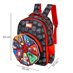 Marvel Avengers School Bag 16 Inch Captain America Iron Man Thor Print Backpack for Kids