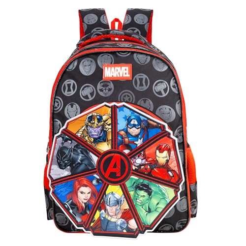 Marvel Avengers School Bag 16 Inch Captain America Iron Man Thor Print Backpack for Kids