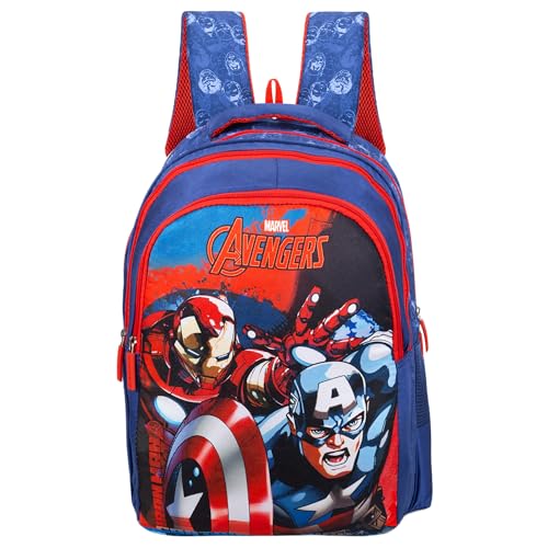 Marvel Avengers School Bag for Boys Blue 16 Inch Kids Backpack with Padded Straps