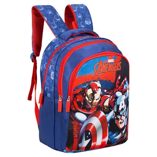 Marvel Avengers School Bag for Boys Blue 16 Inch Kids Backpack with Padded Straps