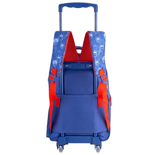 Avengers Kids School Trolley Bag 18 Inch Blue Large Wheeled School Backpack with Smooth Wheels
