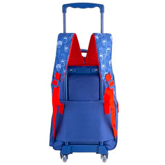 Avengers Kids School Trolley Bag 18 Inch Blue Large Wheeled School Backpack with Smooth Wheels