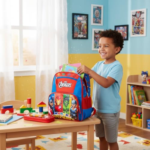Marvel Avengers School Bag 16 Inch Kids Backpack for School & Tuition Captain America, Iron Man