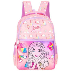 Barbie Pink 17 Inch Kids Backpack Lightweight, Durable School Bag for Girls