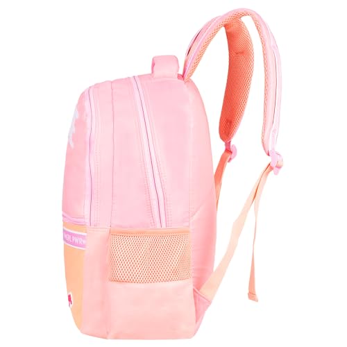 Barbie Pink & Peach 17 Inch School Bag for Girls with Spacious Compartment School Bag for Nursery, Preschool & Primary