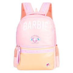 Barbie Pink & Peach 17 Inch School Bag for Girls with Spacious Compartment School Bag for Nursery, Preschool & Primary