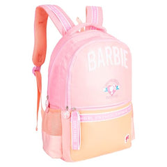 Barbie Pink & Peach 17 Inch School Bag for Girls with Spacious Compartment School Bag for Nursery, Preschool & Primary