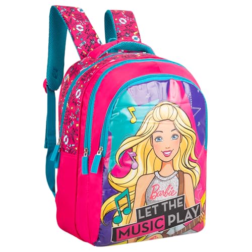 Barbie Stylish School Bag 14 Inch Pink Girls Backpack with Spacious Compartments