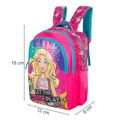 Barbie Stylish School Bag 14 Inch Pink Girls Backpack with Spacious Compartments