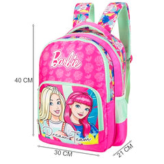 Barbie Stylish School Bag 16 Inch Pink Girls Backpack with Spacious Compartments