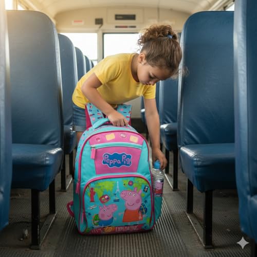 Peppa Pig Kids School Bag 16 Inch Girls Backpack, Comfortable Straps, Perfect for School
