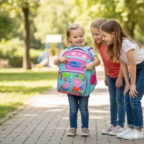 Peppa Pig Kids School Bag 16 Inch Girls Backpack, Comfortable Straps, Perfect for School