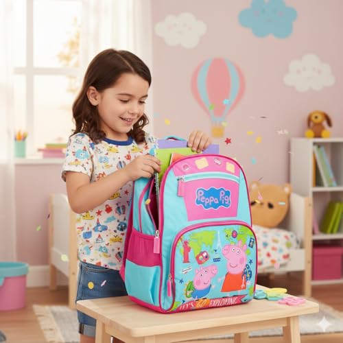 Peppa Pig Kids School Bag 16 Inch Girls Backpack, Comfortable Straps, Perfect for School