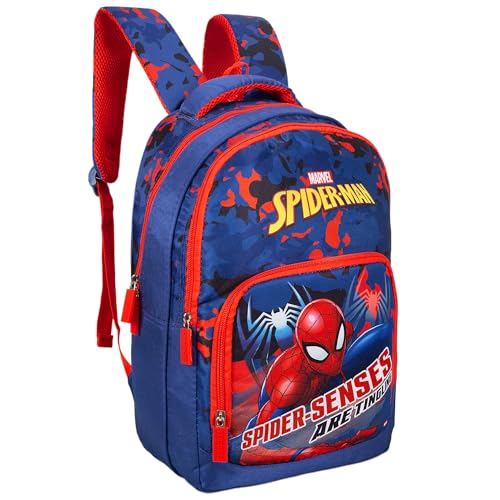 Spider-Man School Bag for Kids 16 Inch Red & Blue Backpack with Spacious Compartments for Boys and girls