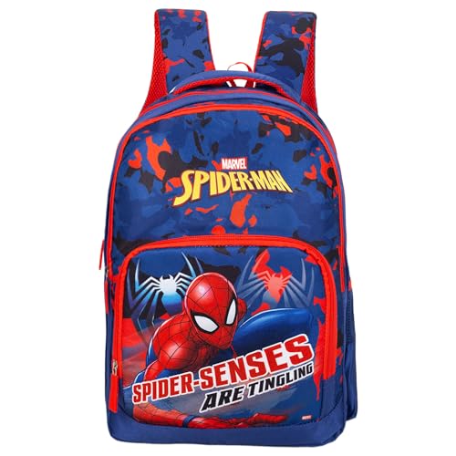Spider-Man School Bag for Kids 16 Inch Red & Blue Backpack with Spacious Compartments for Boys and girls