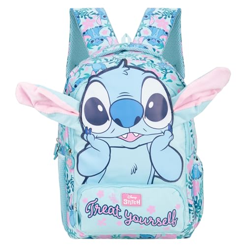 Stitch 16-inch School Bag for Kids Cute Face Backpack for Boys & Girls