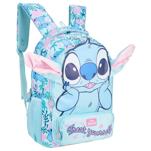 Stitch 16-inch School Bag for Kids Cute Face Backpack for Boys & Girls