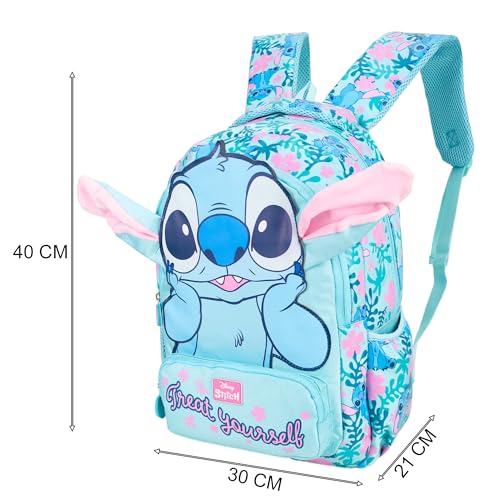 Stitch 16-inch School Bag for Kids Cute Face Backpack for Boys & Girls