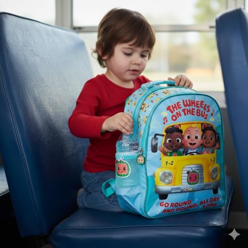 CoComelon Musical LED Backpack 14-inch Lights & Nursery Rhyme Sound Bag for Boys & Girls